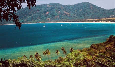 A picture dated 1986 shows the general view of a bay on the island of Phuket in the Andaman sea in southern Thailand